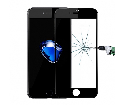 Folie Protectie ecran antisoc Apple iPhone 7 Enkay Flexible Tempered Glass Full Face 3D Neagra Blister Originala
