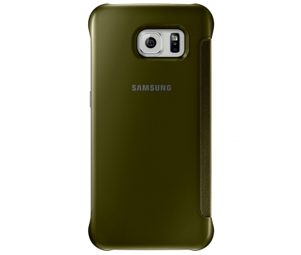 Husa plastic Samsung Galaxy S6 G920 Clear View EF-ZG920BFEGWW Aurie Blister Originala