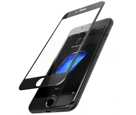 Folie Protectie ecran antisoc Apple iPhone 7 Plus Tempered Glass Full Face 3D neagra Blueline