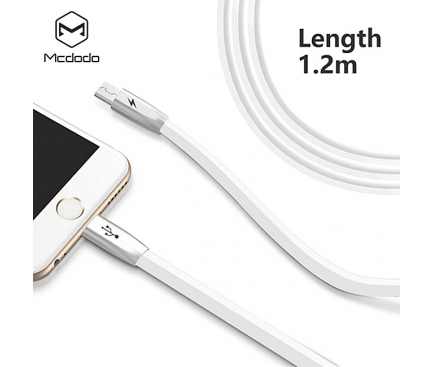 Cablu de date Apple iPhone 7 Plus McDodo CA-187 2in1 1.2m Alb Blister Original
