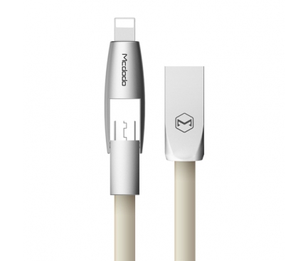 Cablu de date Sony Xperia E4 McDodo CA-189 2in1 1m Auriu Blister Original