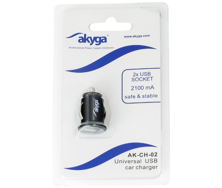 Adaptor auto USB Akyga AK-CH-02 2.1A Blister Original