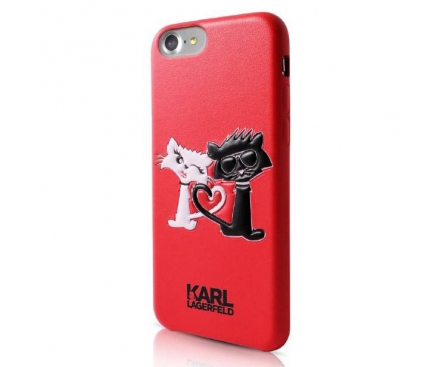 Husa plastic Apple iPhone 7 Karl Lagerfeld KLHCP7CL1RE Rosie Blister Originala