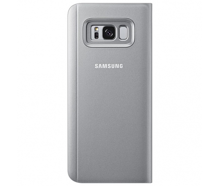 Husa plastic Samsung Galaxy S8+ G955 Clear View EF-ZG955CSEGWW Argintie Blister Originala
