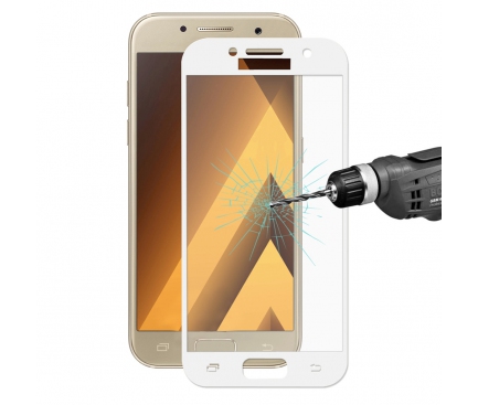 Folie Protectie ecran antisoc Samsung Galaxy A7 (2017) A720 Enkay Tempered Glass Full Face 3D Alba Blister Originala