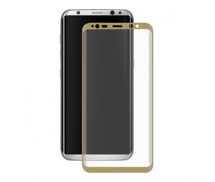 Folie Protectie ecran antisoc Samsung Galaxy S8 G950 Enkay Tempered Glass Full Face 3D Aurie Blister Originala