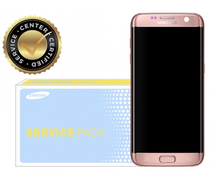 Display cu touchscreen si rama Samsung Galaxy S7 edge G935 roz auriu GH97-18533E
