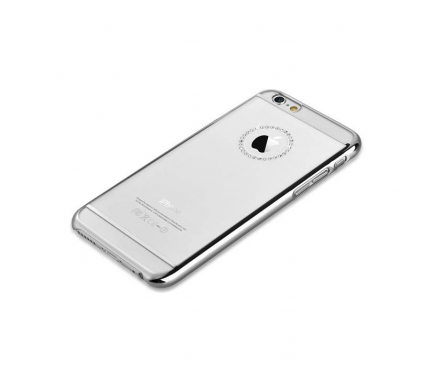 Husa plastic Apple iPhone 6 Comma Jewelry Swarovski Argintie Transparenta Blister Originala