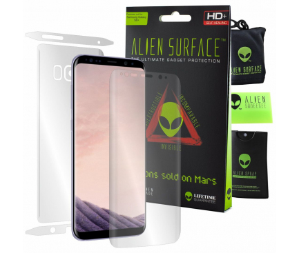 Folie Protectie Fata si Spate Alien Surface pentru Samsung Galaxy S8+ G955, Silicon, Full Cover, Blister