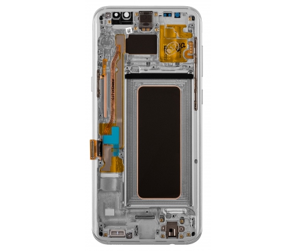 Display cu Touchscreen Samsung Galaxy S8+ G955, cu Rama, Argintiu (Arctic Silver), Service Pack GH97-20470B
