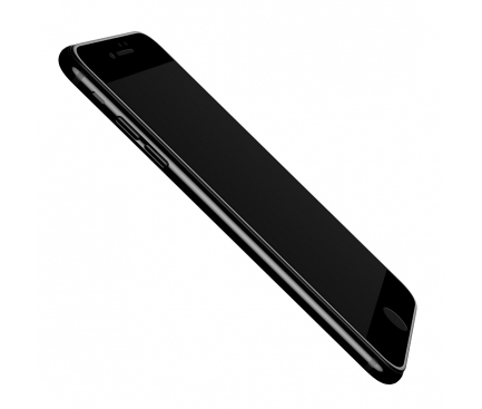 Folie Protectie ecran antisoc Apple iPhone 7 Baseus Silicone Tempered Glass Full Face 3D Neagra Blister Originala