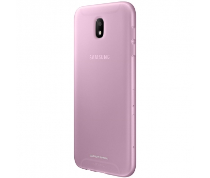 Husa Silicon TPU Samsung Galaxy J7 (2017) J730 Jelly Cover EF-AJ730TPEGWW Roz Transparenta Blister Originala