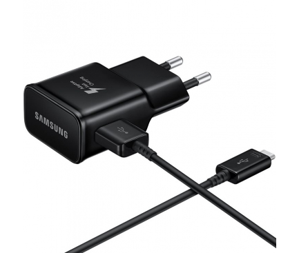 Incarcator retea cu cablu USB Type-C Samsung EP-TA20EBEC + EP-DG950CB, Fast Charging, Negru