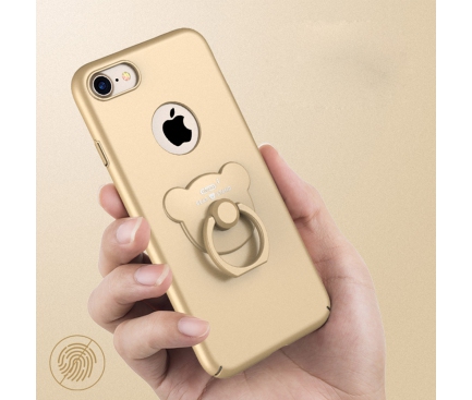 Husa plastic Apple iPhone 7 AIQAA Bear Ring Aurie
