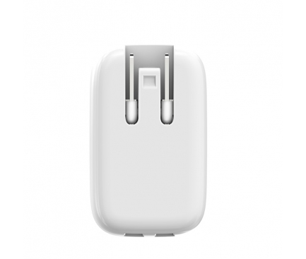 Incarcator Retea Dual USB Lightning Ldnio LED A2205 2.4A Alb cu Lampa Veghe Soft Touch Blister Original