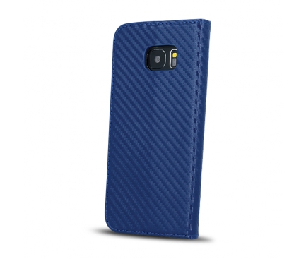 Husa piele Samsung Galaxy J5 (2017) J530 Case Smart Carbon Bleumarin