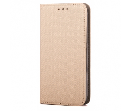 Husa piele Samsung Galaxy Grand Prime G530 Smart Magnet aurie