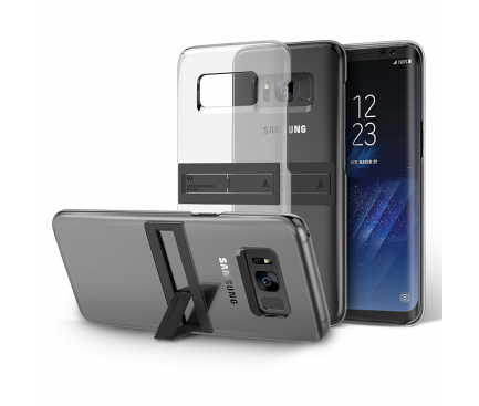 Husa Plastic Samsung Galaxy S8+ G955 Anymode Kick Tok Transparenta Neagra