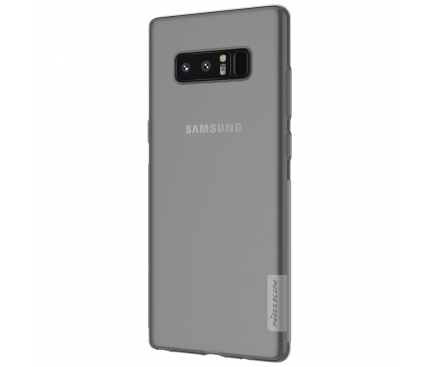 Husa silicon TPU Samsung Galaxy Note8 N950 Nillkin Nature Gri Transparenta Blister Originala