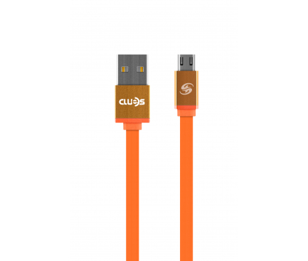Cablu date MicroUSB Clues X5-09 Flat portocaliu Blister
