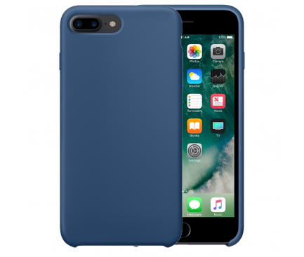 Husa TPU OEM pentru Apple iPhone 8 Plus Pure Silicone Bleumarin