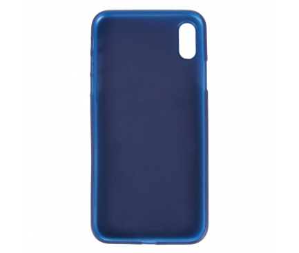 Husa plastic Apple iPhone X Carbon Bleumarin