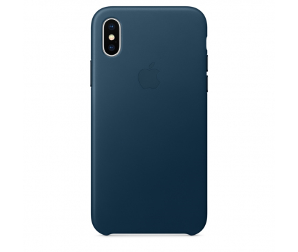 Husa piele Apple iPhone X MQTH2ZM albastra Blister Originala