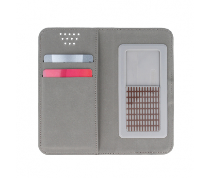 Husa piele Case Smart Magnet pentru telefon 4.7 - 5.3 inci, dimensiuni interioare 145 x 75 mm, bleumarin
