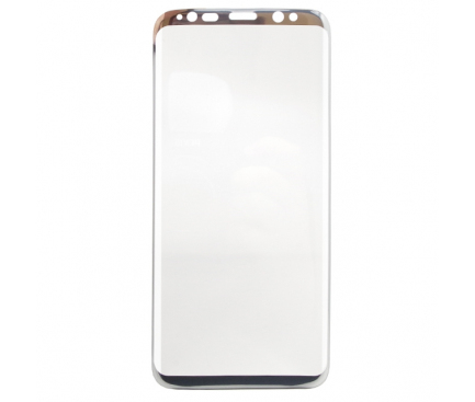 Folie Protectie ecran antisoc Samsung Galaxy S8 G950 Tempered Glass Full Face 3D Argintie Blister