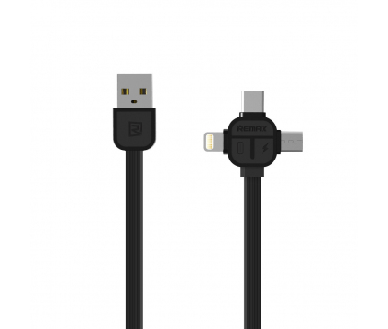 Cablu de date USB - MicroUSB Lightning USB Type-C Remax RC-066TH 3in1 1m Blister Original