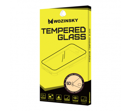 Folie de protectie Ecran WZK pentru Apple iPhone SE (2022) / SE (2020) / 8, Sticla securizata, Full Glue, 5D, Neagra