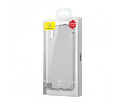 Husa silicon TPU Apple iPhone X Baseus Simple UltraSlim Transparenta Blister Originala
