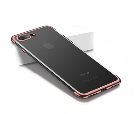 Husa silicon TPU Apple iPhone 7 Cafele Electro Roz Blister Originala