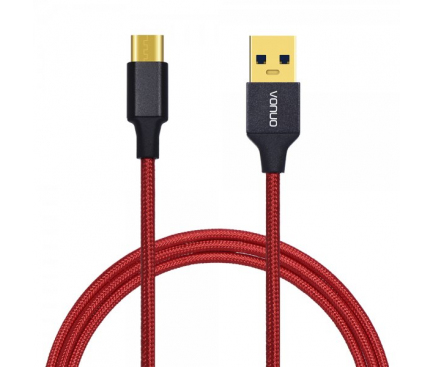 Cablu de date USB - USB Type C Vonuo Nylon 1m rosu Original