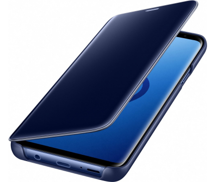 Husa plastic Samsung Galaxy S9+ G965 Clear View EF-ZG965CLEGWW Albastra Blister Originala