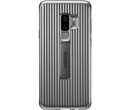 Husa Plastic Samsung Galaxy S9+ G965 Standing EF-RG965CSEGWW Argintie Blister Originala