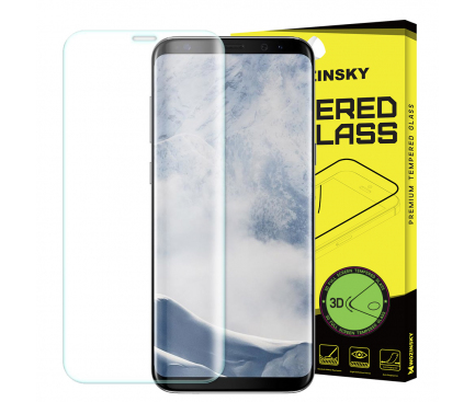 Folie Protectie ecran antisoc Samsung Galaxy S8+ G955  WZK Tempered Glass Full Face Blister Originala