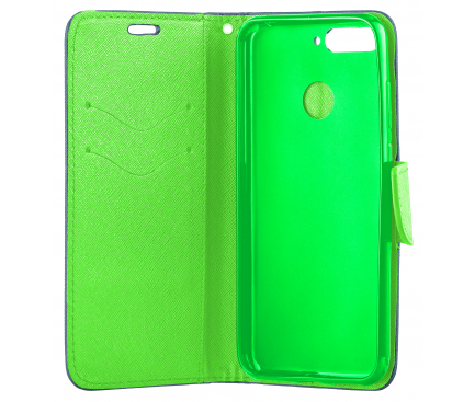 Husa piele Nokia 6 Fancy Bleumarin verde
