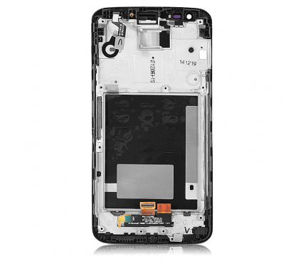 Display cu touchscreen si rama neagra argintie LG G2 D802 Swap
