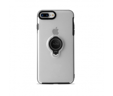 Husa plastic Apple iPhone 7 Plus Puro Ring Magnet Transparenta Blister Originala