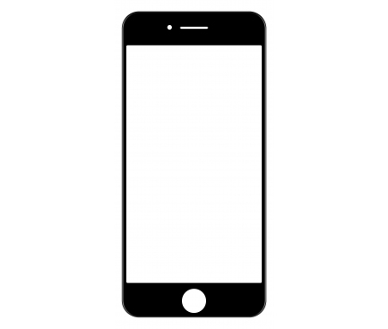 Geam Ecran Apple iPhone 7 Plus, cu Rama si Adeziv OCA, Negru