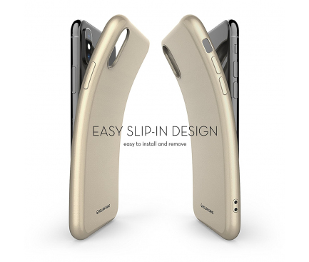 Husa silicon TPU Apple iPhone X Molan Cano Jelly aurie Blister Originala
