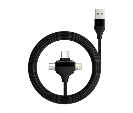 Cablu de date USB - MicroUSB Lightning USB Type-C Joyroom S-L317 Nylon 3in1 1.25 m Blister Original