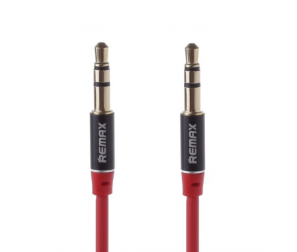 Cablu audio Jack 3.5 mm Tata - Tata Remax 1m Rosu Blister Original