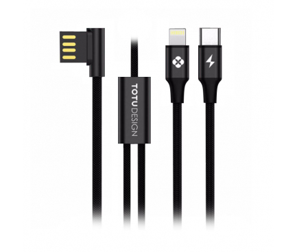 Cablu de date USB - USB Type-C Lightning Totu Design 2in1 1.5m Blister Original