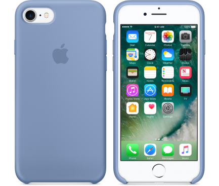 Husa silicon TPU Apple iPhone 8 MQ0J2ZM Albastra Blister Originala