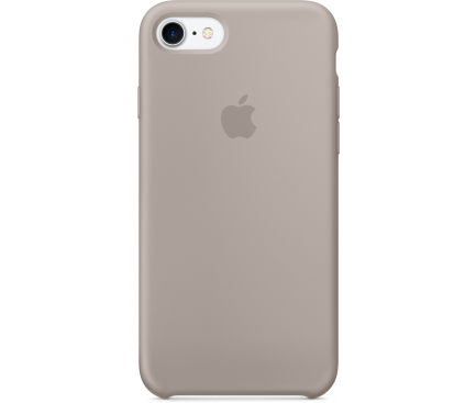 Husa silicon TPU Apple iPhone 7 MQ0L2ZM bej Blister Originala