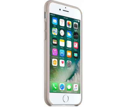 Husa silicon TPU Apple iPhone 7 MQ0L2ZM bej Blister Originala