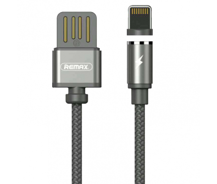 Cablu incarcare USB la Lightning, Remax RC-095i Gravity, Magnetic, 1m, Gri
