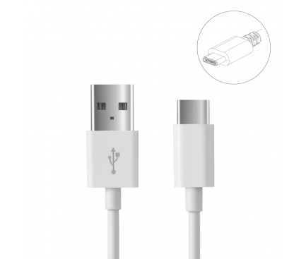Cablu Date si Incarcare USB - USB Type-C OEM, 1m, alb